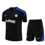 Inter Milan 2024-25 Black Soccer Jerseys + Short Men's