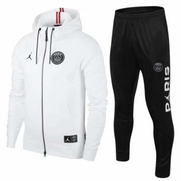 2018-19 PSG x Jordan Hoodie White Men's Football Training Suit(Jacket + Pants)
