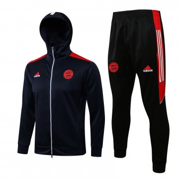 Bayern Munich 2021-22 Hoodie Royal Soccer Training Suit Jacket + Pants Men's