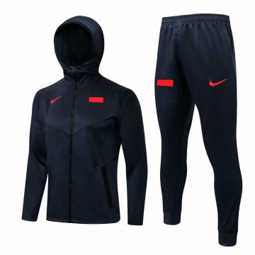 France 2021-22 Hoodie Roayl Jacket + Pants Soccer Training Suit Men's