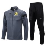 Borussia Dortmund 2022-23 Grey Soccer Jacket + Pants Men's