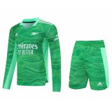 Arsenal 2021-22 Goalkeeper Green Long Sleeve Soccer Jerseys + Short Men's