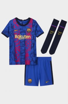 Barcelona 2021-22 Third Kid's Soccer Jerseys + Short + Socks