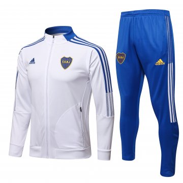 Boca Juniors 2021-22 White Soccer Training Suit Jacket + Pants Men's