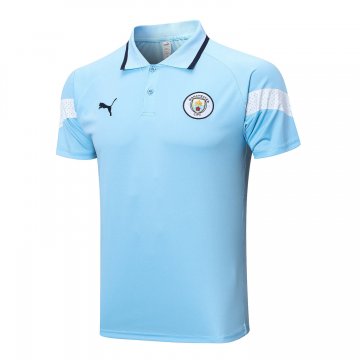 Manchester City 2023-24 Light Blue Soccer Polo Jerseys Men's