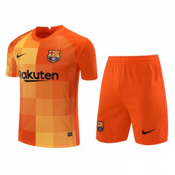 Barcelona 2021-22 Goalkeeper Orange Soccer Jerseys + Short Men's [20210720116]