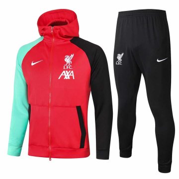2020-21 Liverpool Hoodie Red Men's Football Training Suit(Jacket + Pants)