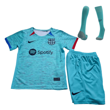 Barcelona 2023-24 Third Away Soccer Jerseys + Short + Socks Kid's