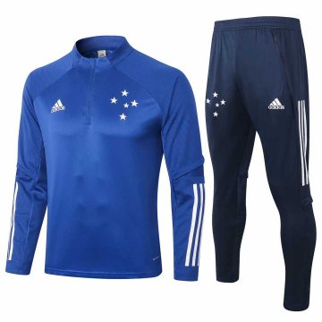 2020-21 Cruzeiro Blue Half Zip Men's Football Training Suit(Sweatshirt + Pants)