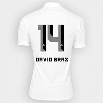 2016-17 Santos Home White Football Jersey Shirts David Braz #14