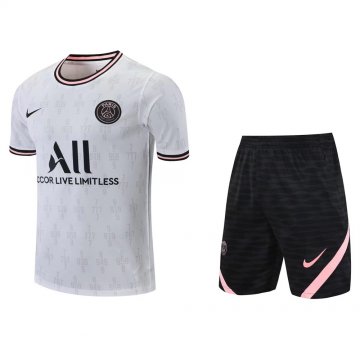 PSG 2021-22 White Soccer Training Suit (Jerseys + Short) Men's