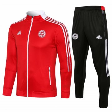 Bayern Munich 2021-22 Red Soccer Training Suit Jacket + Pants Men's