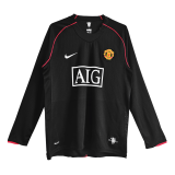 #Long Sleeve Manchester United 2007/2008 Retro Away Soccer Jerseys Men's
