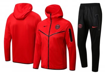 PSG 2022-23 Hoodie Red Soccer Training Suit Jacket + Pants Men's