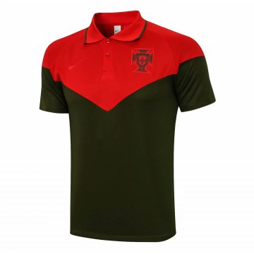 2021-22 Portugal Red - Green Football Polo Shirt Men's