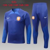 Netherlands 2022 Blue Soccer Training Suit Kid's