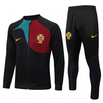 Portugal 2022 Black Soccer Jacket + Pants Men's