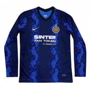 Inter Milan 2021-22 Home Long Sleeve Soccer Jerseys Men's