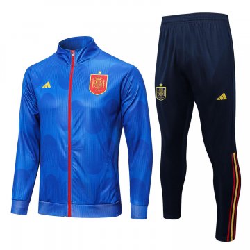 Spain 2022 Blue Soccer Jacket + Pants Men's