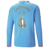 #Champions 21/22 Long Sleeve Manchester City 2022-23 Home Soccer Jerseys Men's