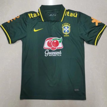 Brazil 2022 Dark Green Soccer Polo Jersey Men's