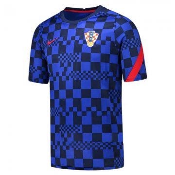 2021-22 Croatia Blue Short Football Training Shirt Men's