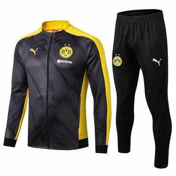 2019-20 Borussia Dortmund Black Men's Football Training Suit(Jacket + Pants)