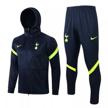 Tottenham Hotspur 2021-22 Hoodie Navy Soccer Training Suit Jacket + Pants Men's