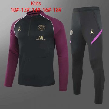 2020-21 PSG Black - Purple Kid's Football Training Suit
