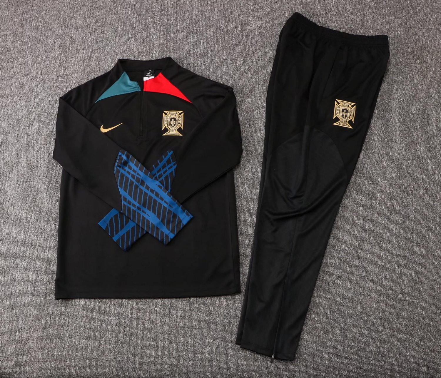 Portugal 2022 Black Soccer Training Suit  Men's