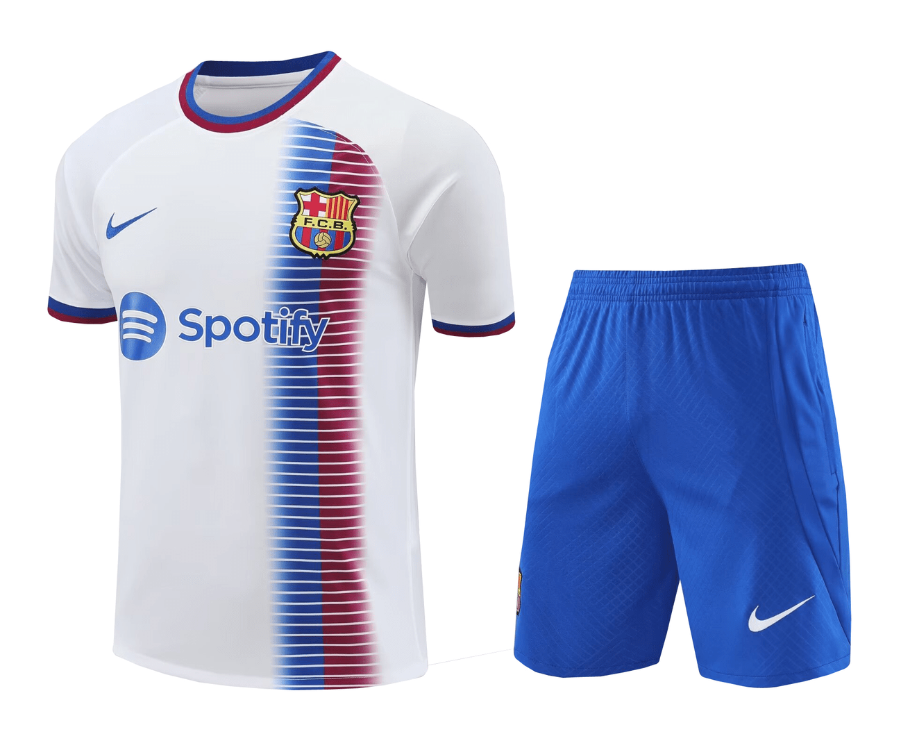 Barcelona 2024-25 White Soccer Jerseys + Short Men's