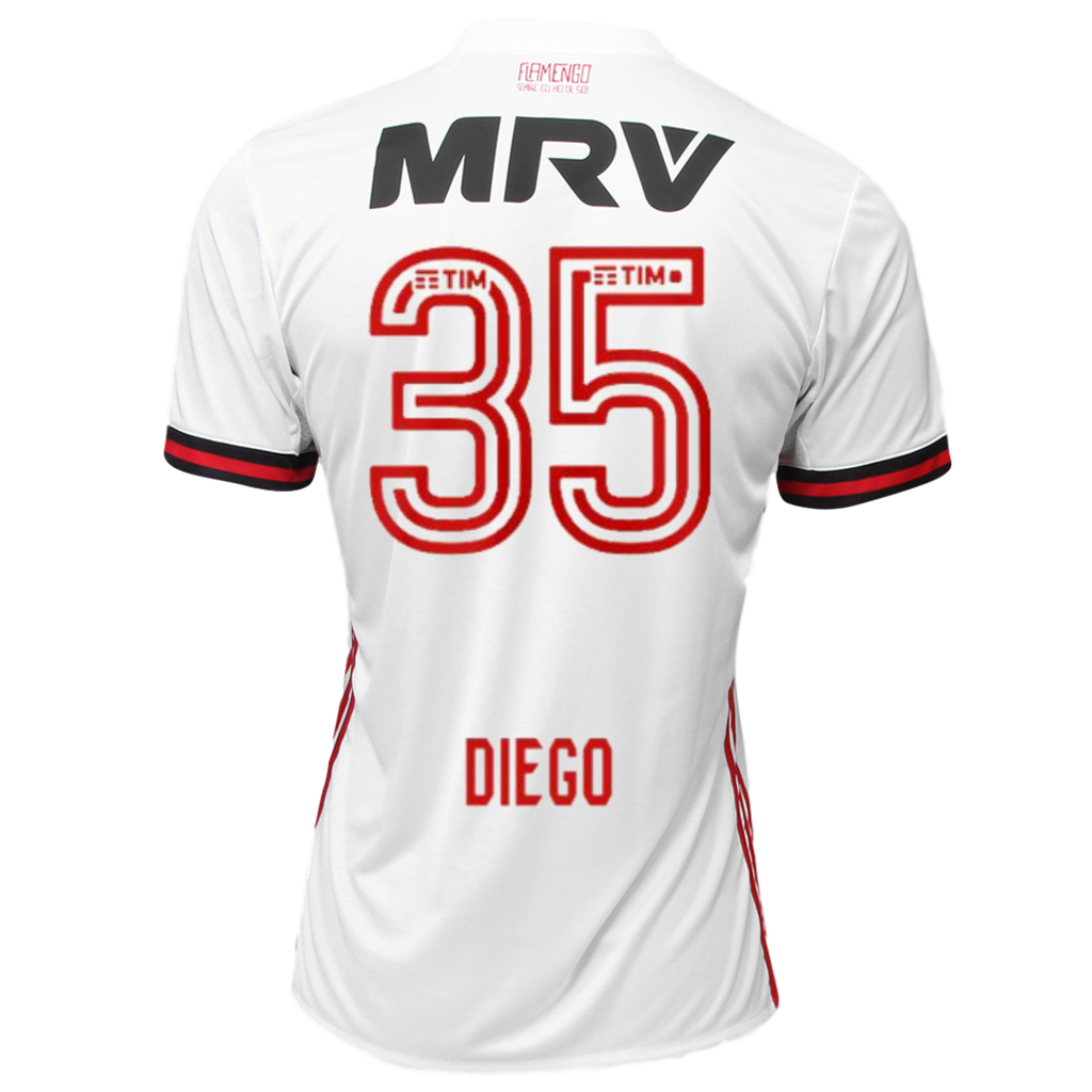 2017-18 Flamengo Away White Football Jersey Shirts Diego #35