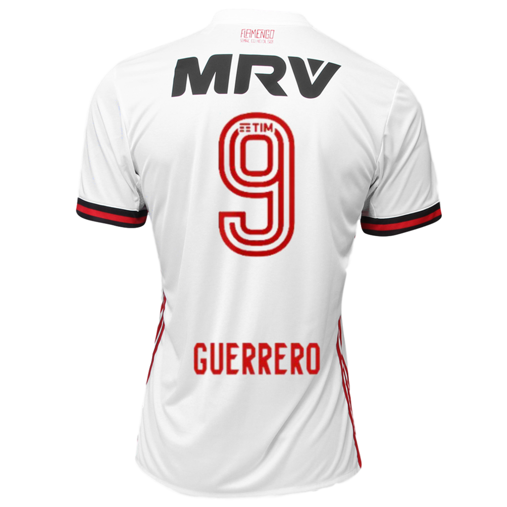 2017-18 Flamengo Away White Football Jersey Shirts Paolo Guerrero #9