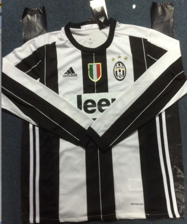 Juventus Home LS Football Jersey Shirts 2016-17 Champion