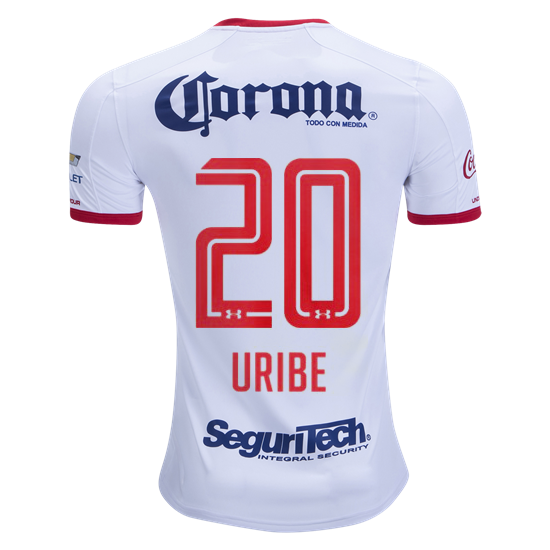 2017-18 Deportivo Toluca Away White Football Jersey Shirts Fernando Uribe #20