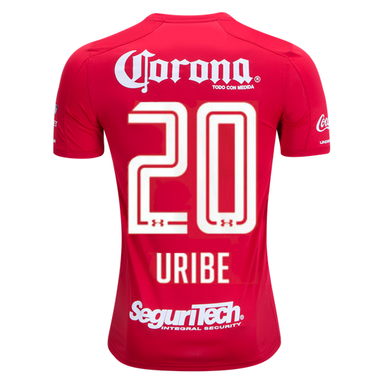 2017-18 Deportivo Toluca Home Red Football Jersey Shirts Fernando Uribe #20